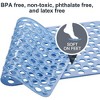 Swtroom 30 x 17 Inch Bathroom Non Slip Shower Mat with Suction Cup and Drain Hole Bathtub Nonslip Mat, Super Soft PVC Bathroom Mat Blue - 3 of 4