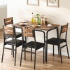 5 Piece Dining Table Set for 4, Sturdy MDF, Metal Frame Square Table with Chairs - 3 of 4