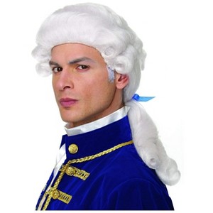Costume Culture by Franco LLC Colonial Duke Men's Costume Wig with Bow - White - 1 of 1