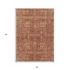 Orange Copper And Terra Cotta Oriental Washable Indoor Outdoor Area Rug - 3 of 4