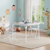 Boys and Girls Folding Table and Chairs Set of 3, Portable Table and Chair with Pu Soft Cushion, Suitable for Eating, Reading and Playing - 2 of 4