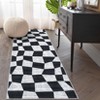 Washable Modern Geometric Checkerboard Rugs Non Slip Indoor Abstract Soft Carpet for Living Room Bedroom Low Pile Area Rugs Room Decor - 3 of 4