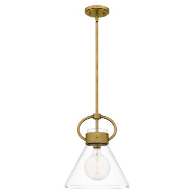Webster 1-Light Weathered Brass Mini Pendant Light