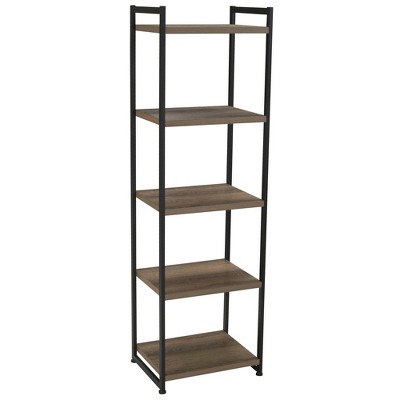 Household Essentials 59.1" Jamestown Narrow 5 Shelf Bookshelf Ashwood