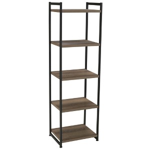 Household Essentials 59.1" Jamestown Narrow 5 Shelf Bookshelf - 1 of 4