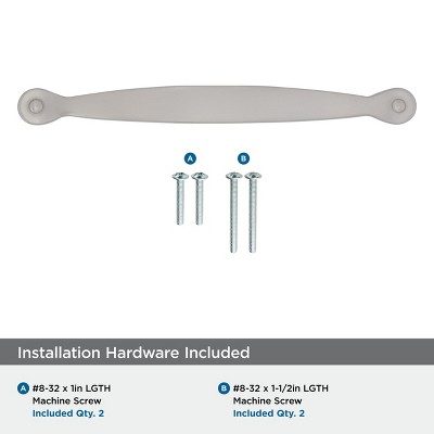 Satin Nickel Brushed Cabinet Pull with Mounting Hardware