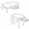 Vintage Rectangular Wood Coffee Table Set of 3 with Storage Drawers, Farmhouse MDF Coffee Table and End Table Set for Living Room-Coolbibila - 3 of 4