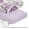 Sweet Jojo Designs Girl Baby Mini Crib Bedding Set - Peony Floral Garden Lavender Purple and Ivory 3pc - 4 of 4