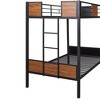PAGED Simple Wooden Loft Bed Bunk Bed with Desk, Full Size Bed Frame with Storage Shelves, Wardrobe and Guardrail for Kids, Teens - 4 of 4