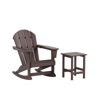 WestinTrends 2-Piece Set Outdoor Adirondack Rocking Chair with Side Table