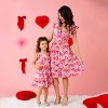 PATPAT Mommy and Me Matching Outfits All Over Dots Cross Wrap V Neck Ruffle Flutter-sleeve Dress - 3 of 4