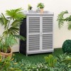 Costway Outdoor Potting Bench Table, Garden Storage Cabinet with Metal Tabletop - 3 of 4