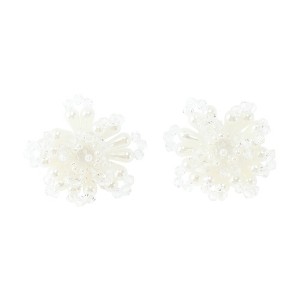 Unique Bargains Pearls Flowerss Shoelace Charms White 1 Pair - 1 of 4
