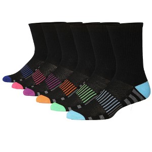 JAMES FIALLO Men's 6 Pairs Black/Rainbow Toe Colors Comfortable Performance Warm Socks For Men, Ideal for Running, Hiking, and Athletic Activities - 1 of 1