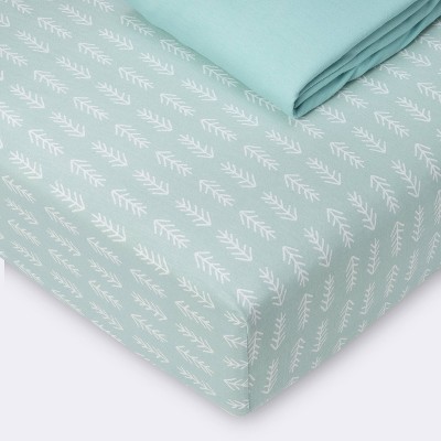 Fitted Jersey Crib Sheet - Cloud Island™ Arrows/Mint 2pk