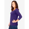 Jessica London Women's Plus Size Stretch Cotton Scoop Neck Tee - 4 of 4