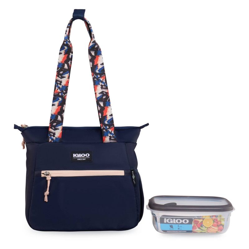 Igloo Repreve Carry All Lunch Bag with Pack In - Navy Butterfly, 1 of 10