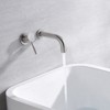Sumerain Wall Mount Bathtub Faucet Brushed Nickel Tub Filler with Brass Valve and Left-Handed Handle - 3 of 4