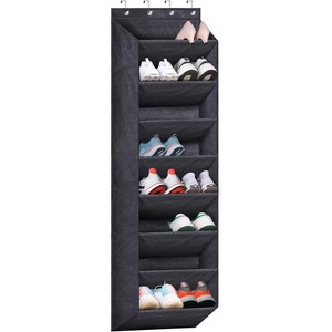 Space-Saving Over-The-Door Organizer with Deep Pockets - Narrow Profile Hanging Rack Stores Boots & Shoes in Minimal Closet Space - 1 of 4