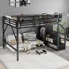Lycvki Metal Loft Bed with Stairs and Storage Shelves - 4 of 4