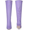 BLISSFUL STEP Women's Zipper Pointed Toe Stiletto Heel Knee High Dress Boots - 2 of 4