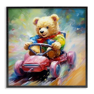 Stupell Industries Teddy Bear on Go Kart, 17" x 17" - 1 of 4