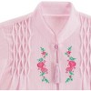 Collections Etc Smocked Embroidered Floral Zip-Front Long Sleeve Robe - 3 of 4