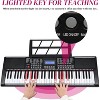 GLARRY 61-Key Portable Electronic Piano Keyboard for Beginner w/Lighted Keys, LCD Screen, Microphone, Headphones, 3 Teaching Modes, Built-In Speakers - 2 of 4