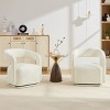 Chenille Swivel Barrel Accent Chair with Curved Backrest, Wide Seat Upholstered Lounge Armchair for Living Room Bedroom-3irtyhousy - 2 of 4