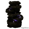 Sunnydaze Indoor Home Office Relaxing 6-Tiered Stone Falls Tabletop Water Fountain with LED Lights - 15" - image 4 of 4