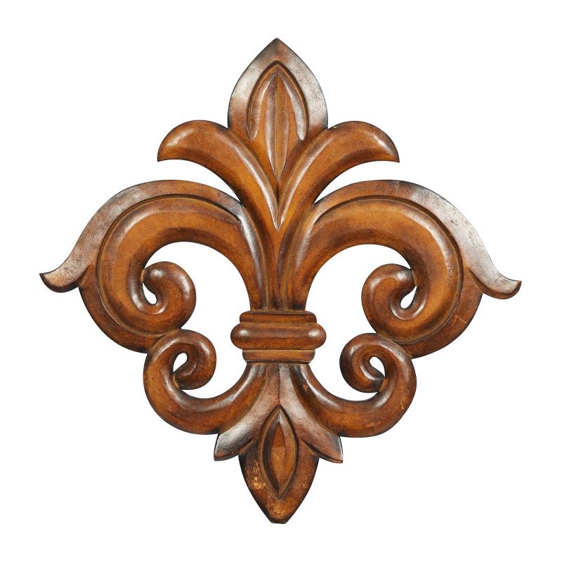 Wooden Fleur De Lis Carved Wall Decor - Olivia & May, 2 of 9