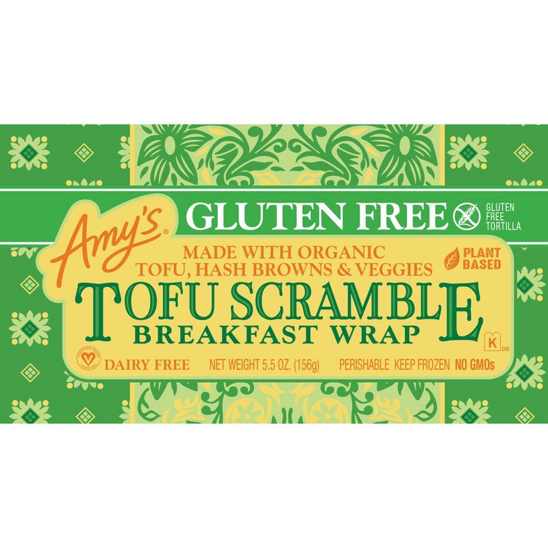 Amy&#39;s Gluten Free Vegan Tofu Scramble Frozen Breakfast Wrap - 5.5oz, 4 of 7