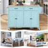 JUJABU Kitchen Island Cart with Solid Wood Top and Locking Wheels, 54.3 Inch Width, 4 Door Cabinet - 3 of 4