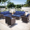 Buenhomino 6-Piece Outdoor Set – 2 Sofas, 2 Swivel Chairs & 2 Ottomans, Handwoven Wicker, Weather-Resistant Cushions for Patio - 2 of 4