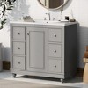 36" Modern Bathroom Vanity with Single Sink , 4 Drawers and 1 Cabinet Door - 3 of 4