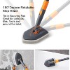 Attop Tile Tub Scrubber Brush with 3 Different Function Cleaning Heads and 56" Extendable Long Handle-No Scratch Shower Scrubber Grey - 3 of 4