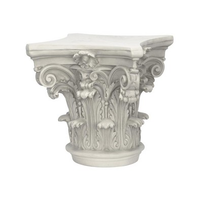 Small White Resin Corinthian Pillar Capital