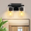 DAKAFUL Modern Bathroom Vanity Light, Vanity Fixture with Black+Gold/Silver Frame&Clear Glass Shade, Wall Light for Mirror, Bedroom, Bathtub Area - 2 of 4