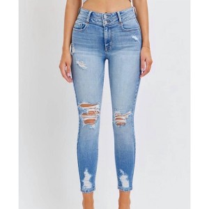 Women's Jocelyn High Rise Distressed Skinny Jeans - CELLO - 1 of 4