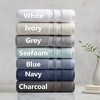 Vynxaria Navy Blue Feather Touch Antimicrobial Cotton Towel 6 Piece Set - 4 of 4
