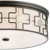 Minka Lavery Modern Ceiling Light Flush Mount Fixture 20" Dark Gray Frosted White Glass Drum Shade for Bedroom Kitchen Living Room - 3 of 3