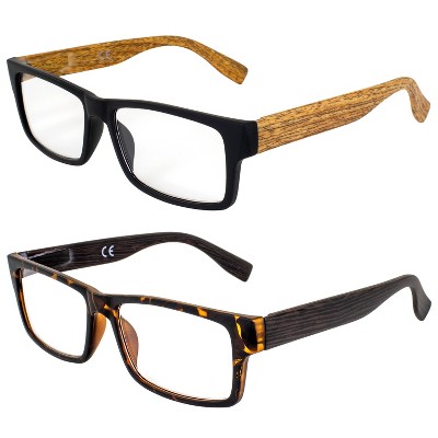 2 Pairs of Global Vision Eyewear Wood Bifocal Safety Glasses