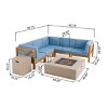 Christopher Knight Home Brava Outdoor Acacia Wood 5 Seater Sectional Sofa Set with Fire Pit - 3 of 4