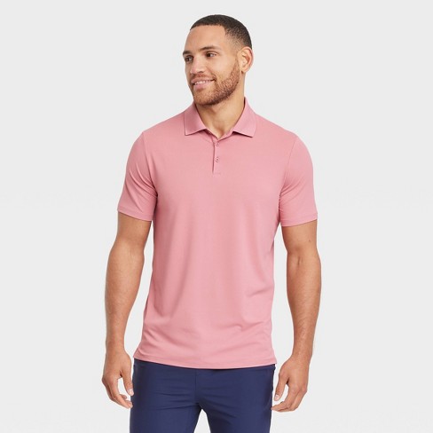 Men's Textured Polo Shirt - All In Motion™ Rose Red L : Target