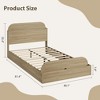 Twin Size Bed Frame, Heavy Duty Wood Slats,with Storage Headboard and Raised-Foodboard, No Box Spring Needed, Easy Assembly, for boys and girls - 3 of 4