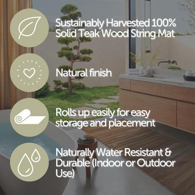 Nordic Natural Teak 40" x 20" Shower and Bath Mat