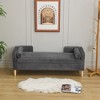 NicBex Modern Rectangular Corduroy Ottoman Bench with 2 Pillow,Wide Storage Ottoman for Living Room,Bedroom - 3 of 4