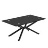 Bencmate Coffee Tables Rectangular Glass End Table With Glass Top And Metal Legs, Modern Simple Design,Black, 23.62"*16.93"*39.37" - 4 of 4
