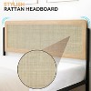 Bed Frame with Natural Rattan Headboard & Solid Wood Footboard, Under Bed Storage Space, No Box Spring Needed, Oak - 3 of 4