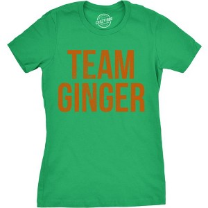 Womens Team Ginger T Shirt Funny Cute Red Head St Saint Patricks Day Green Tee - Crazy Dog Women's T Shirt - 1 of 4
